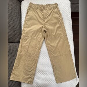 MM6 Maison Margiela Cropped Wide Leg Utility Pants Khaki Tan Size 42 US 6 SS20